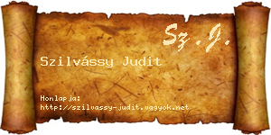 Szilvássy Judit névjegykártya